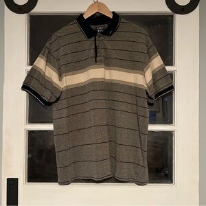 Vintage Trader Bay Men’s XL Striped Short Sleeve Skater Polo Shirt Golf Preppy